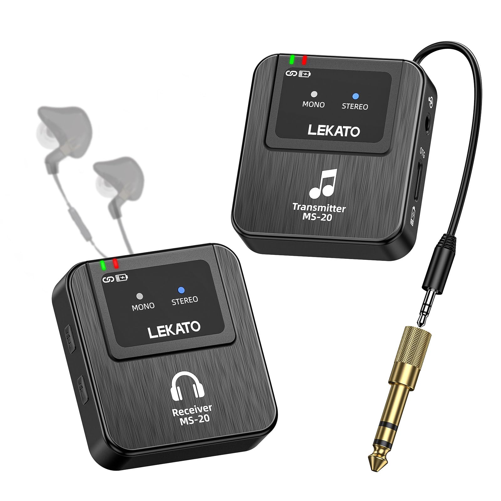 Amazon.co.jp: LEKATO ワイヤレスインイヤーモニター MS-20 2.4G IEM